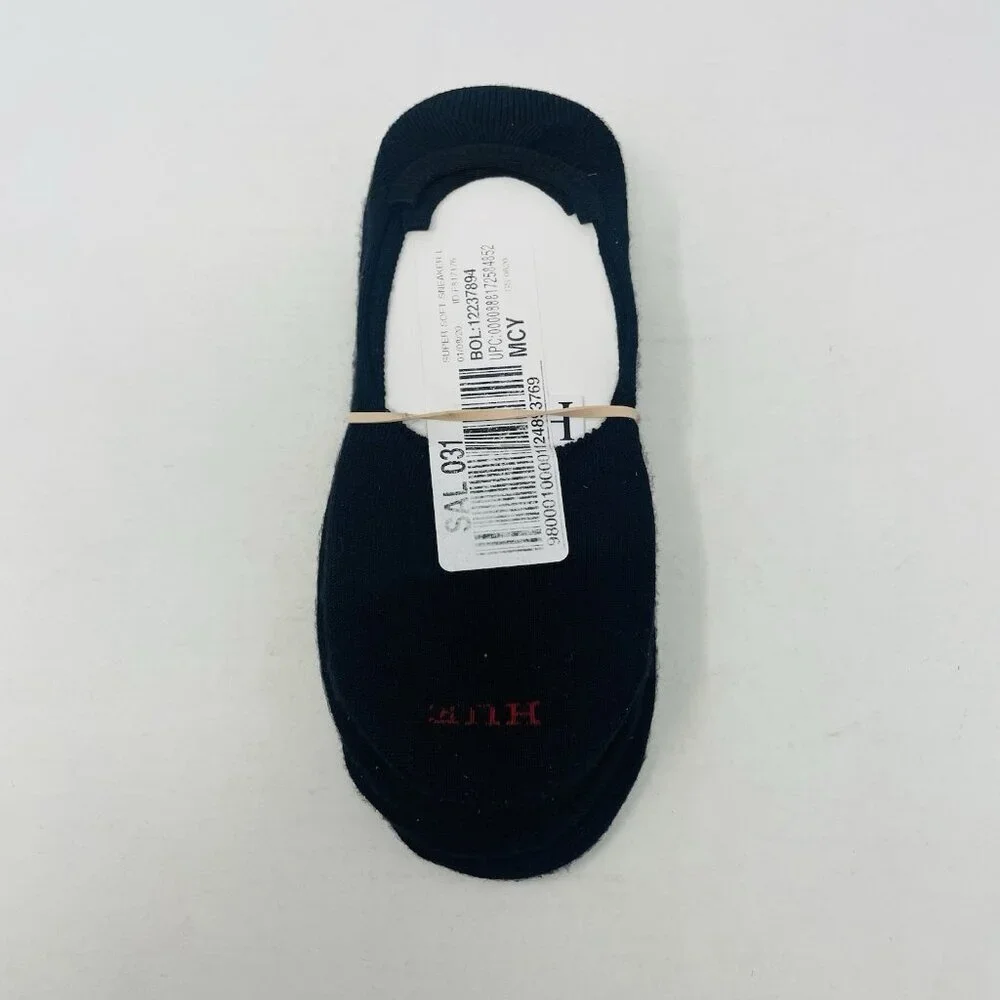 Hue Womens One Size Fits Most Supersoft Sneaker Liner Socks 4 Pack in Black 1545